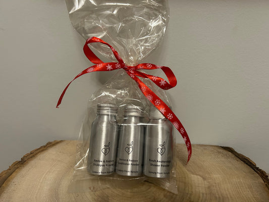 Trio of sample size powders